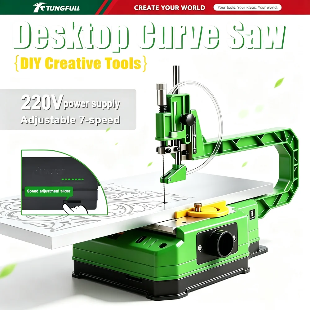 Desktop Curve Saw Scroll Saw Electric Precision Cutting Machine For Wood Plastic DIY Craft Household Woodworking Power Tool