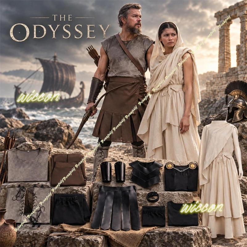 Odysseus Agamemnon Cosplay Odyssey Movie Costume Ancient Greek Warrior Gladiator Outfit Role Play Clothing ForHalloween ComicCon