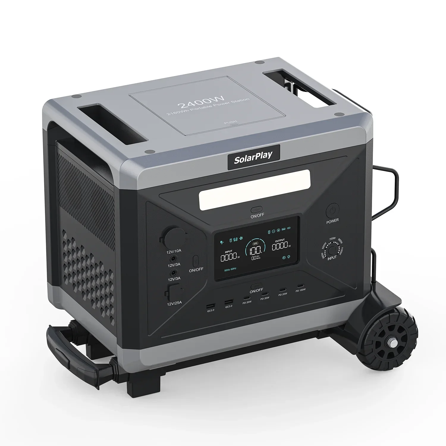 Kapasitas Ultra Besar 2400W Pembangkit Listrik Portabel Generator Surya Penyimpanan Energi Baterai LiFePO4 Paket Daya Besar Luar Ruangan