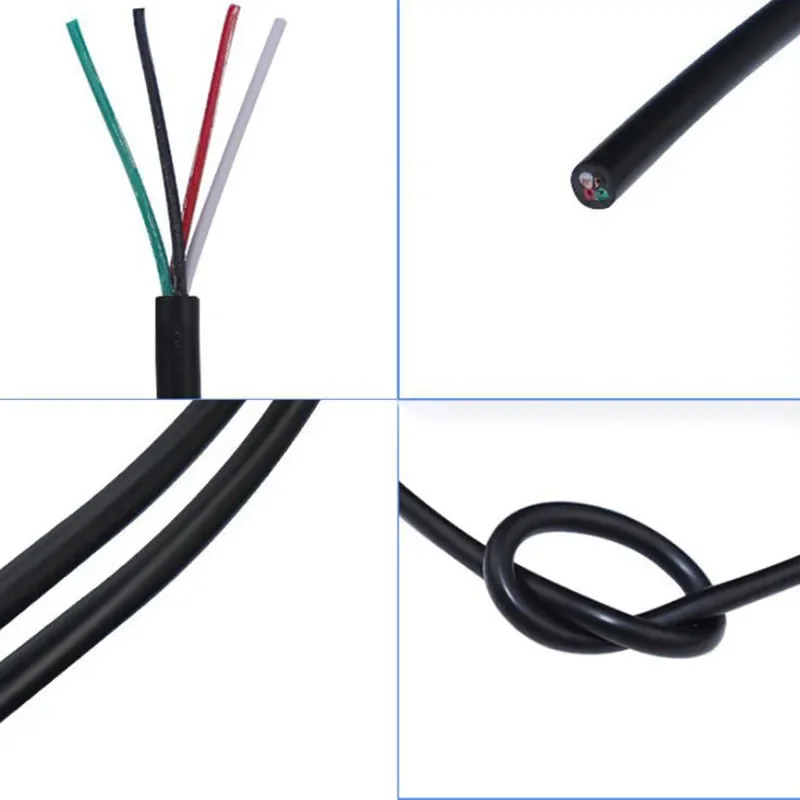 2 3 4 pin Core Sheathed Signal PVC Wire power cord Copper extension connector Audio 2464 Cable 28 26awg 24 22 AWG DC Soft line T