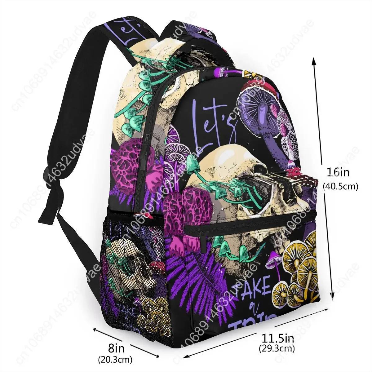 Ransel Pria Wanita Tas Sekolah Jamur dan Tengkorak Ajaib untuk Wanita Pria Tas Fashion 2022 Tas Buku Pelajar