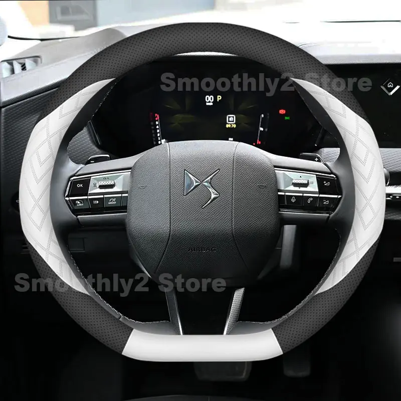 Leather Car Steering Wheel Cover For DS3 DS4 DS5 DS 7 Crossback Interior Accessories 2