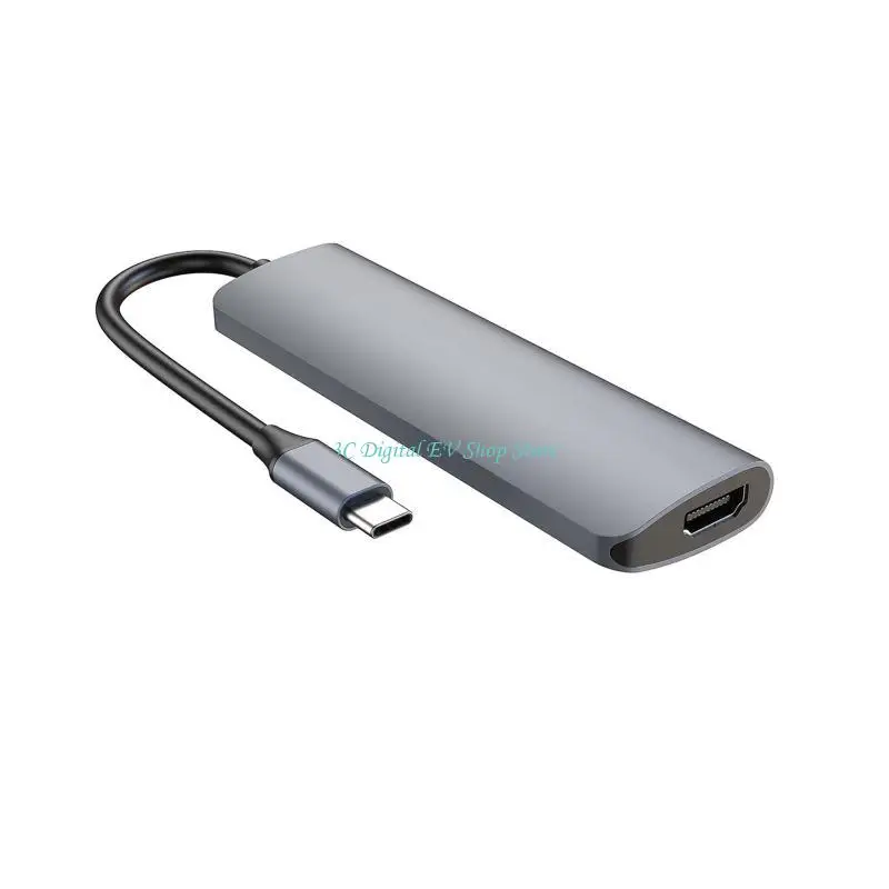 E74D Intelligent Type-C Docking Station Hub USB Type C to USB3.0 TF Card PD 87W