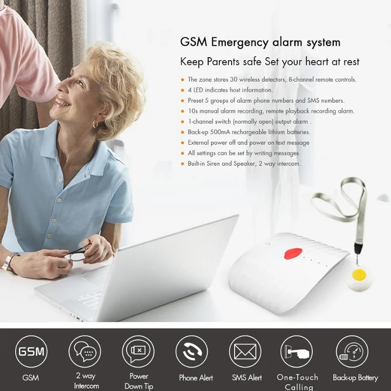 YL--007MS1 GSM SMS alarma personal para personas mayores con un botón