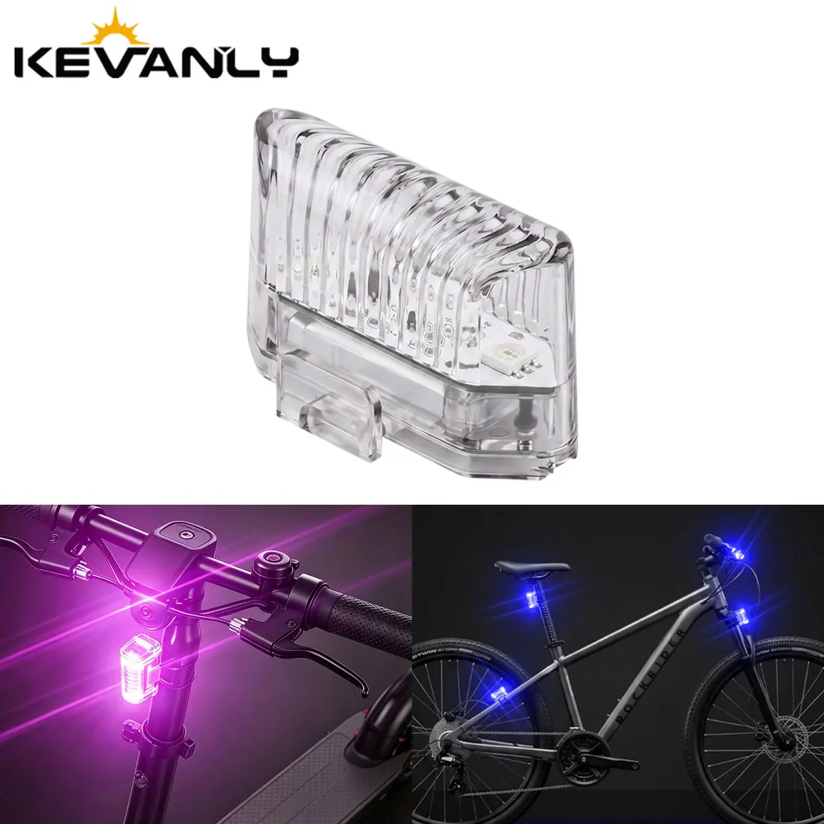 Electric Scooter LED Ambient Light 23 Modes Colorful LED Safety Strobe Warning Light Type‑C Rechargeable Motorcycle Taillight