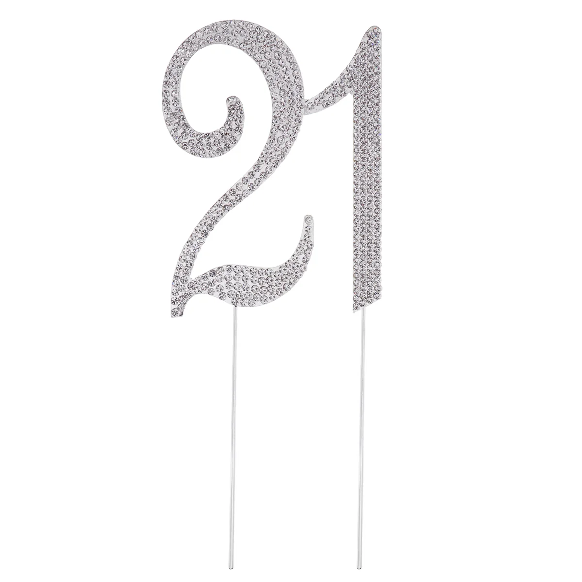 

21 Cake 21th Birthday Decorations for Girls Flash Rhinestone Topper Number Toppers