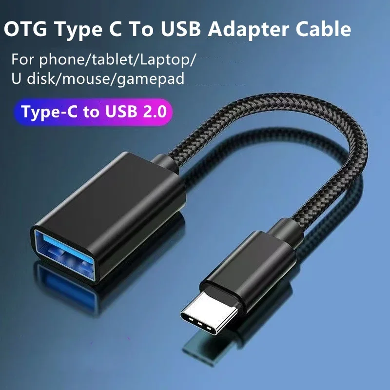 OTG Type C Cable Adapter USB to Type-C Adapter Connector USB-C Male to USB Female OTG Data Cable for Xiaomi Samsung S20 Huawei
