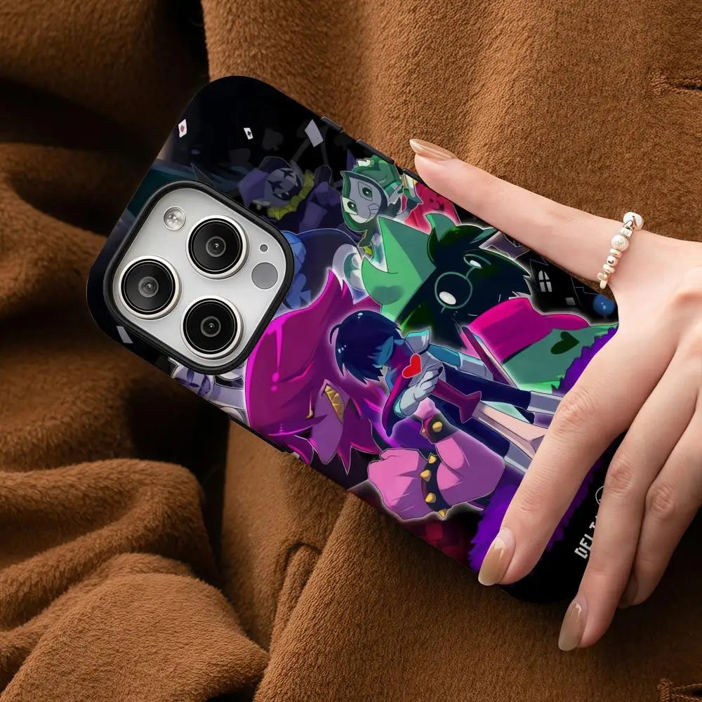 

Hot Game D-Deltarune Phone Case For Samsung Galaxy S25 24 23 22 Ultra Plus A56 36 26 Glossy HD Double-Layer Hard Shell