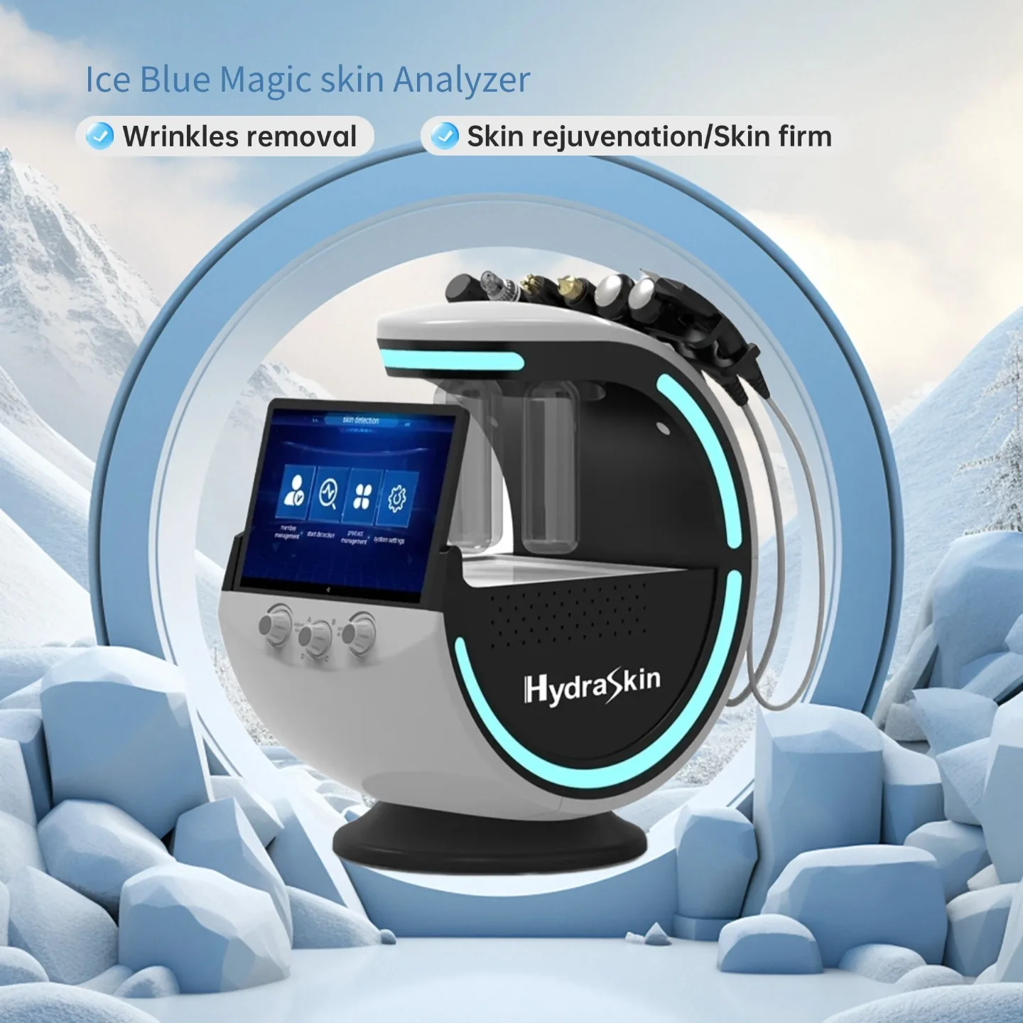 

7-в-1 Hydra Beauty Facial Machine Микродермабразия Гидродермабразия Уход за кожей с небольшим кислородно-водородным пузырьковым лечением