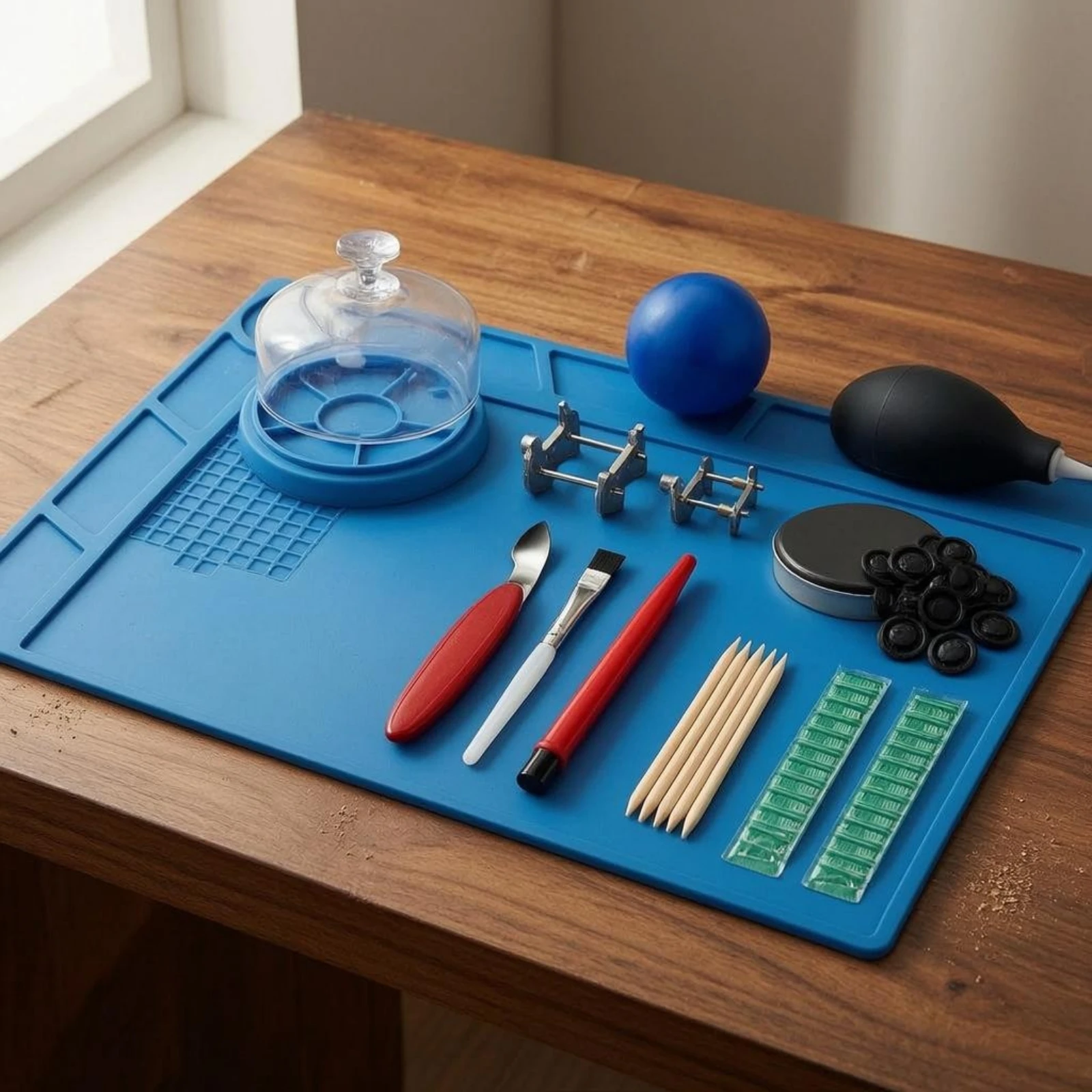 13 Pieces Watch Repair Kit Gridded Watch Repair Tools Tool Set Air Blower Easy to Use