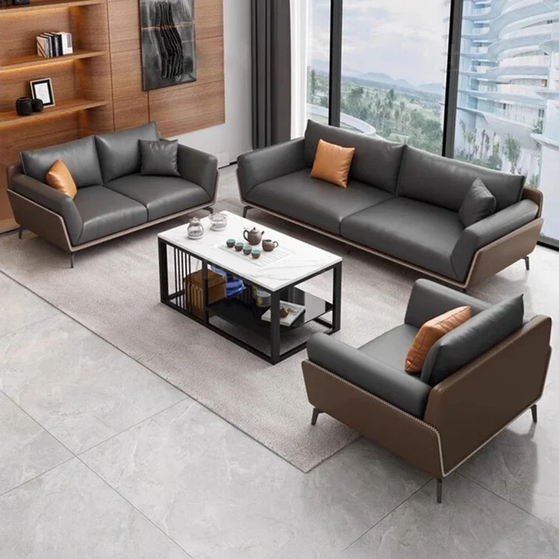 Simplicity Boss Office Sofa Rest Meeting Meeting Guests Reception Couches Tea Table Sofa Moderno Lujo Recliner Furniture