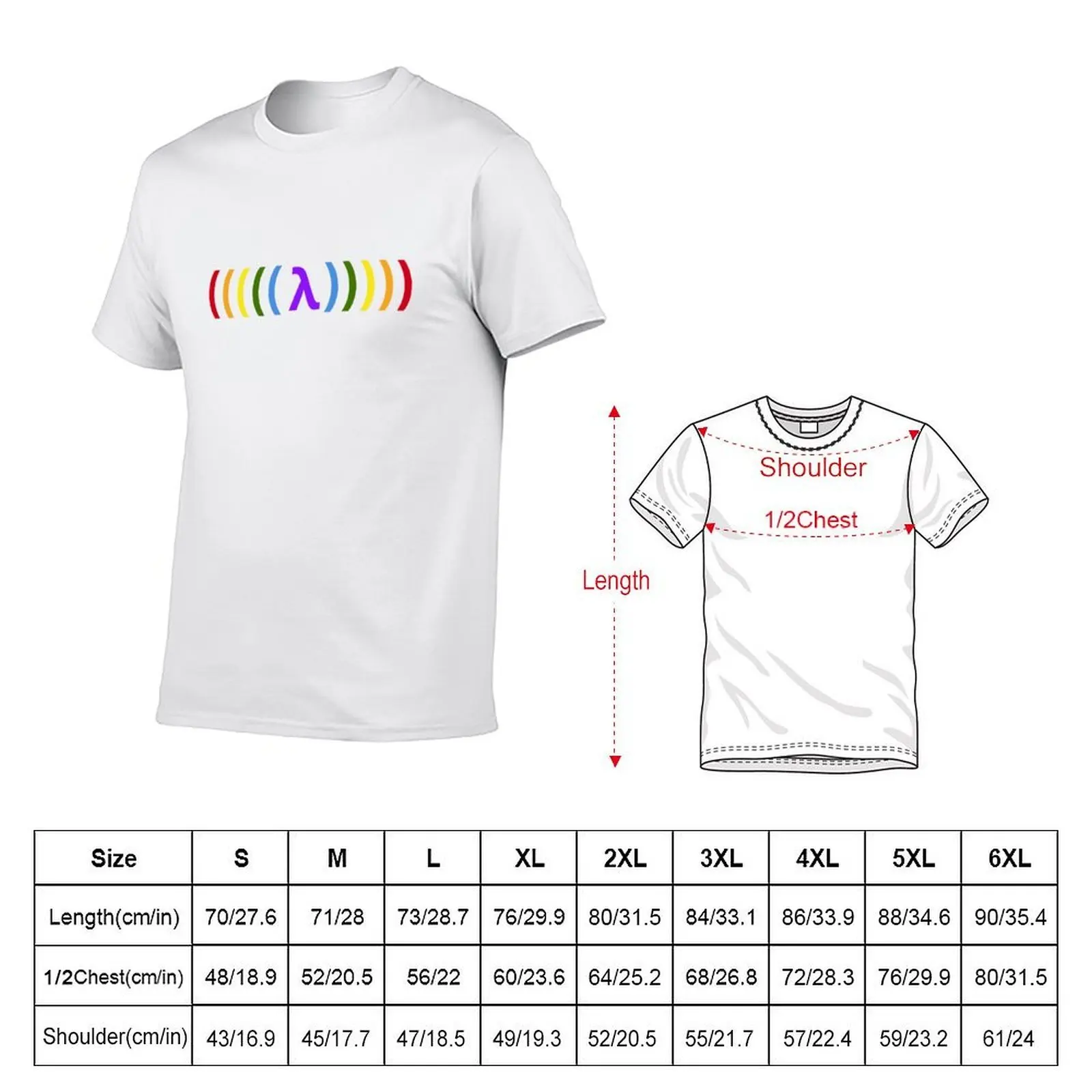 Rainbow Parens Lisp Lambda T-Shirt gifts for boyfriend plus size clothes mens graphic t-shirts anime
