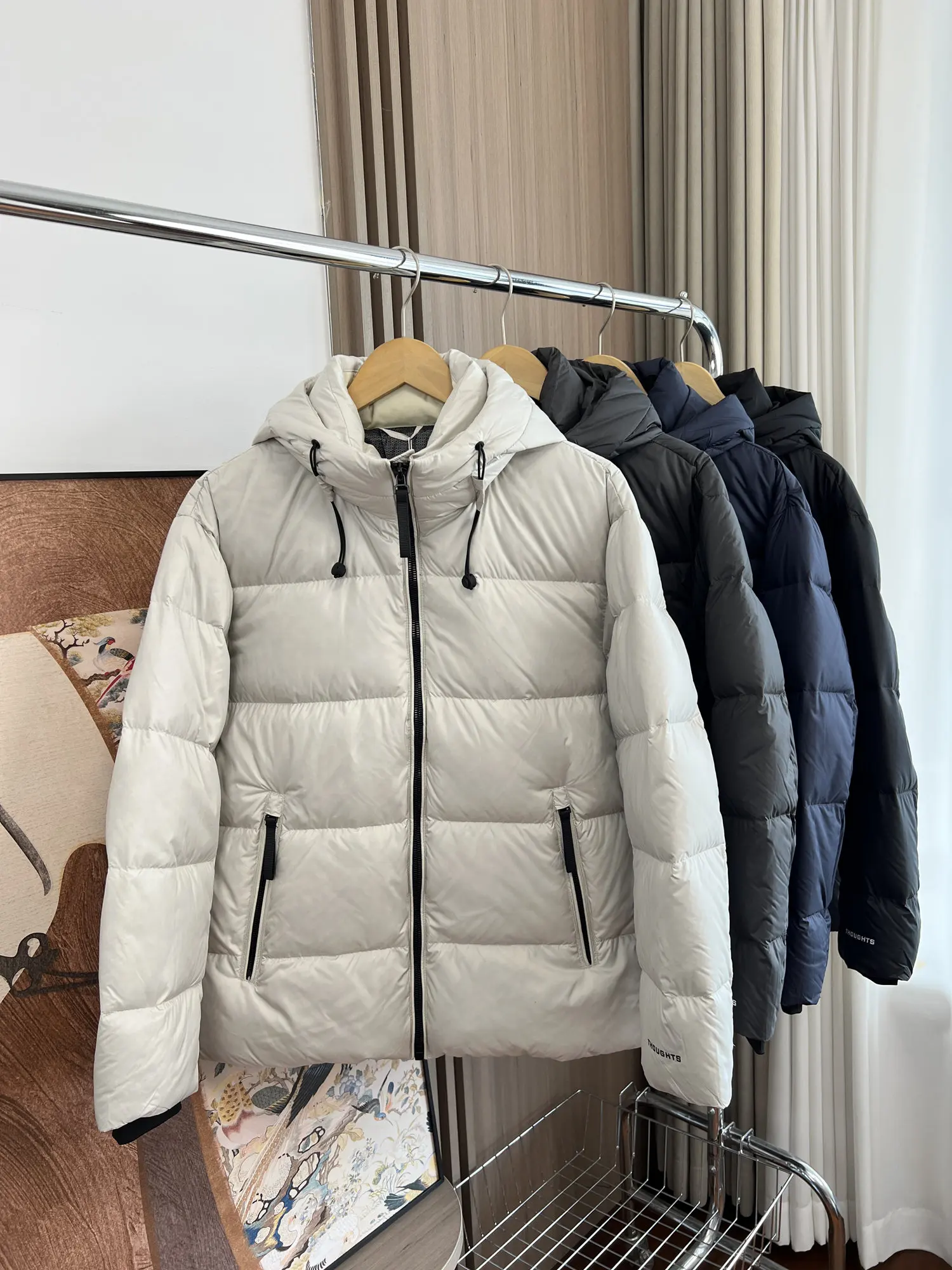 Goose down filling! Lightweight puffer Unisex Windproof waterproof outdoor cold-proof hooded high quality padding down jackets