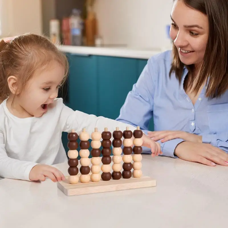 

Four-Link Chess Board Wooden Three-Dimensional Table Games Chess Toys Interactive 4 In A Row Game Family Board Game Educational