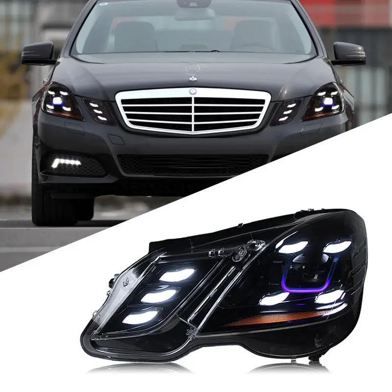

Подходит для 10-13 Mercedes-Benz E-Class W212, фара в сборе, модифицированная светодиодная дневная ходовая фара, линза указателя поворота, фара