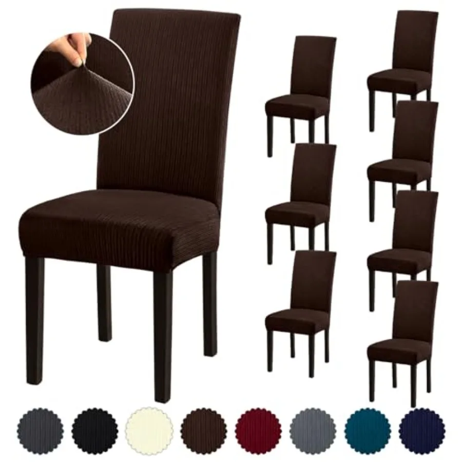 

Чехлы для стульев, эластичные чехлы для обеденных стульев, набор из 8 штук, съемные, моющиеся, для стульев в столовую, для отелей, для мероприятий, для кафе