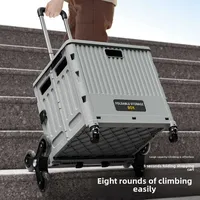 45/65L/85L Home Multifunctional Grocery Cart Outdoor Trolley Cart Portable and Foldable Shopping Cart Camping and Storage Box