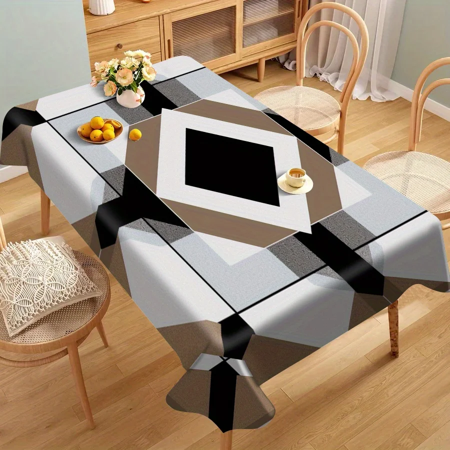 1pc Simple Marble Dining Tablecloth, suitable for kitchens, dining rooms, picnics and family gatherings as decorationxzj