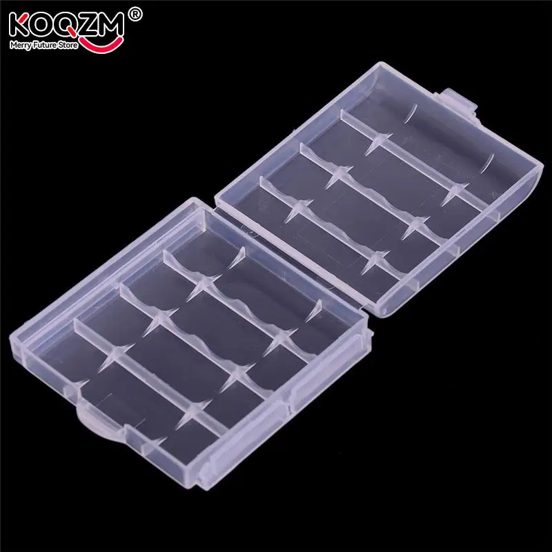 10pcs/pack White Plastic Battery Storage Box Hard Plastic Case Cover Holder For 4pcs AA AAA Batteries Transparent