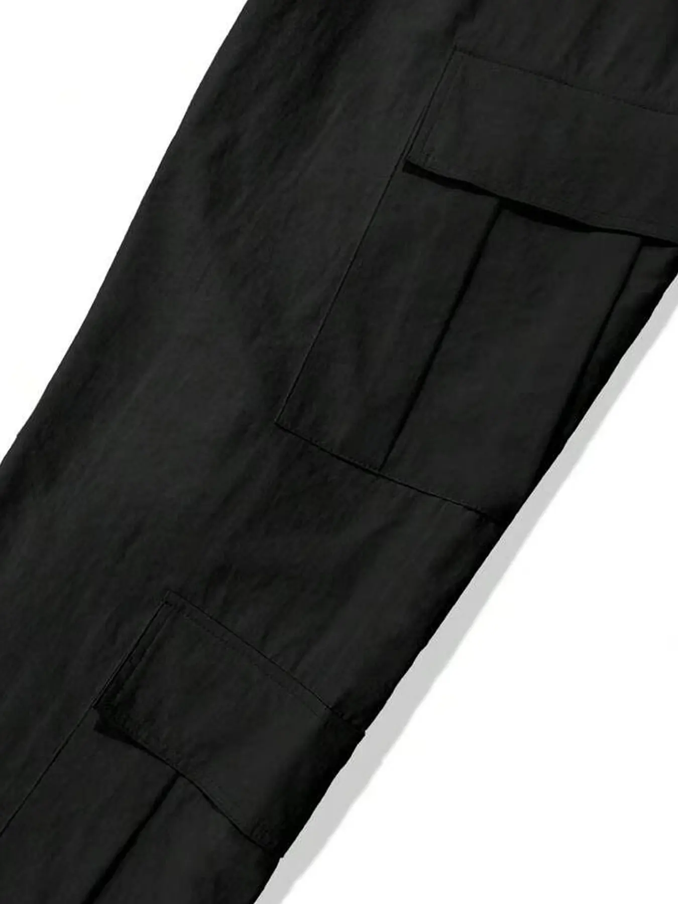 Men's Spring and Autumn Multi-Pocket Cargo Pants with Elastic Waistband and Drawstring Adjustment, Solid Color Multi-Pocket Long Pants Suitable for Outdoor Sports and Leisure - Image 5