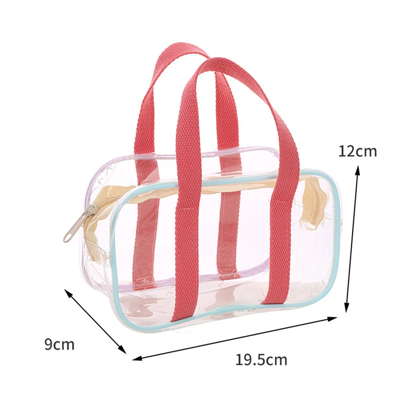 1 Pc Korean Style Women Clear Summer Beach Bag Waterproof Large Travel Zipper Shoulder Bag Female Washing Toiletry Bag Handbag