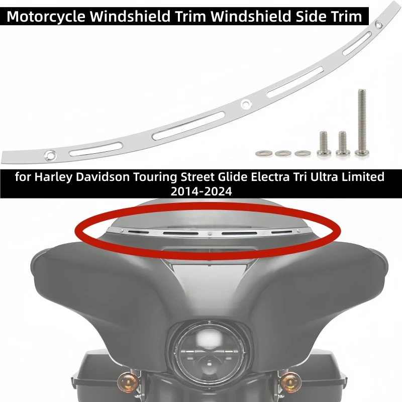 Motorcycle Windshield Trim Windshield Side Trim for Harley Davidson Touring Street Glide Electra Tri Ultra Limited 2014-2024