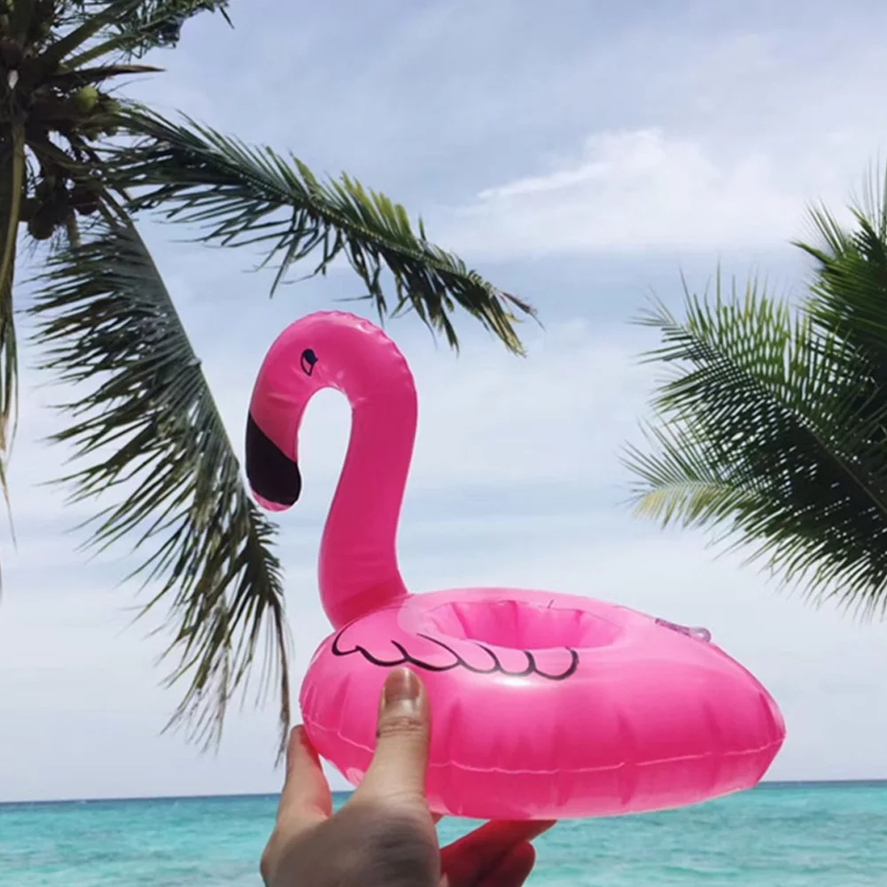 1-20 Pcs Tropical Flamingo Party Decoration Cup Holder Pvc Water Float Inflatable Drink Cup for Adults Pool Drinkware Tray Decor