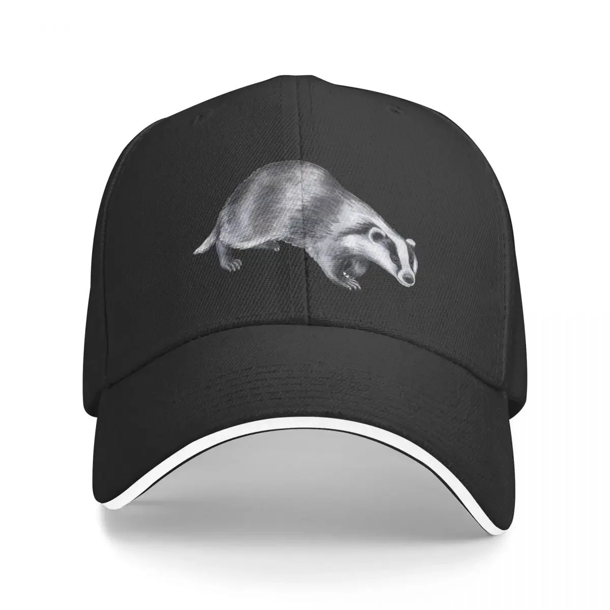 

Badger animal watercolor hand drawn Baseball Cap Beach Outing Luxury man cap Hip Hop Brand Man cap Baseball Men Women's