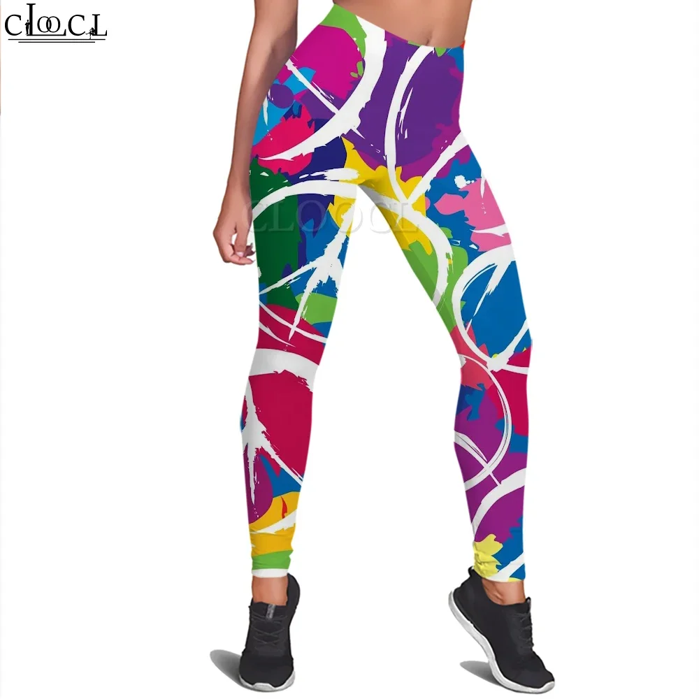 CLOOCL Hip Hop Leggings 3D Printed Pants for Women Running Gym Workout Trousers High Waist Stretch Leggings Push Up Leggings