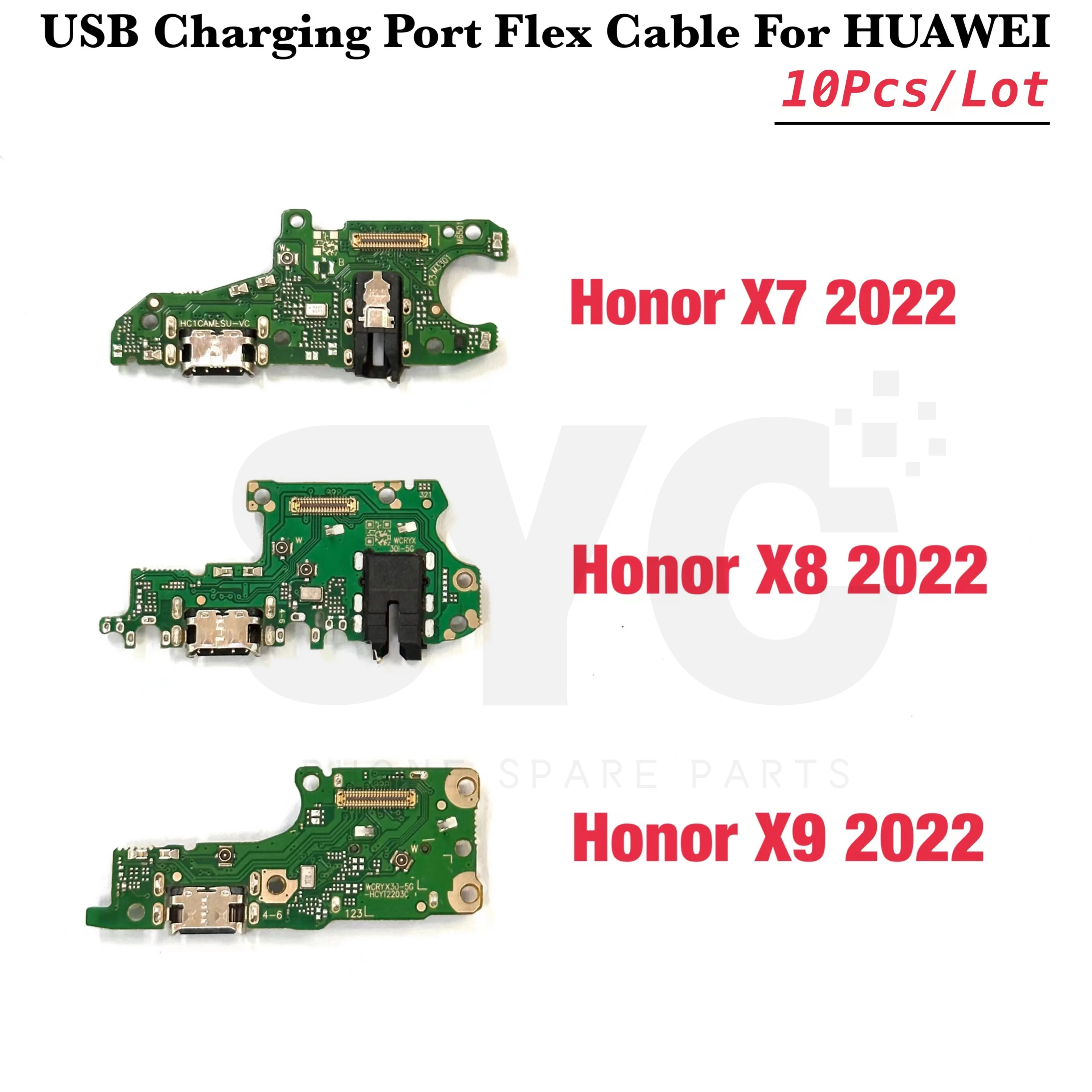 10Pcs/Lot For Huawei Honor X7 X8 X9 2022 USB Charging Port Dock Connector Module Board Microphone Flex Cable