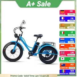 Adult Electric Bike Fat Tire Mountain For Man 48V 750W Powerful Electric Tricycle Adults Cargo Offroad For Long Distance 65km