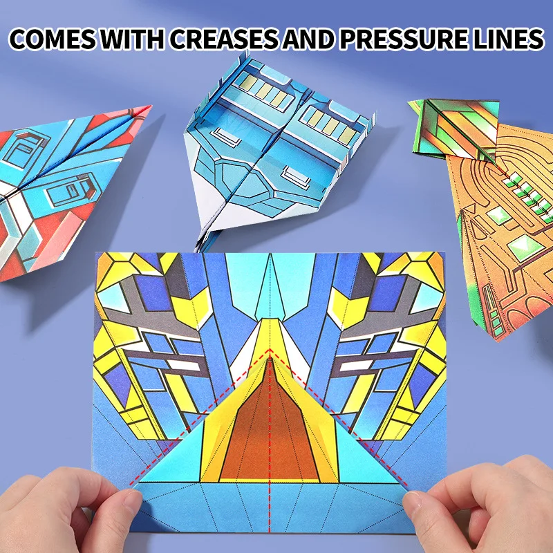 36 Sheets of Paper, 12 Model DIY 3D Paper Airplane Kits, Colorful Origami Airplane Toys for Kids, Educational Stem Craft Toys, Suitable for Boys and Girls Aged 3 and Above, Outdoor Flying Games, Birthday Gifts