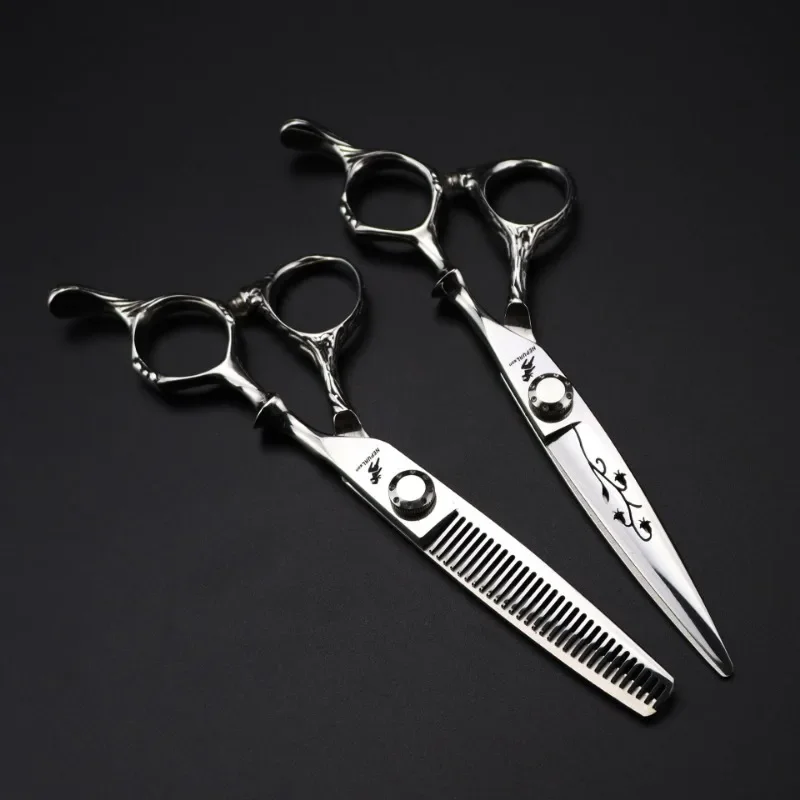 

Professional 6" Stainless Steel Dragon Hairdresser Scissors: Cutting & Thinning Tools