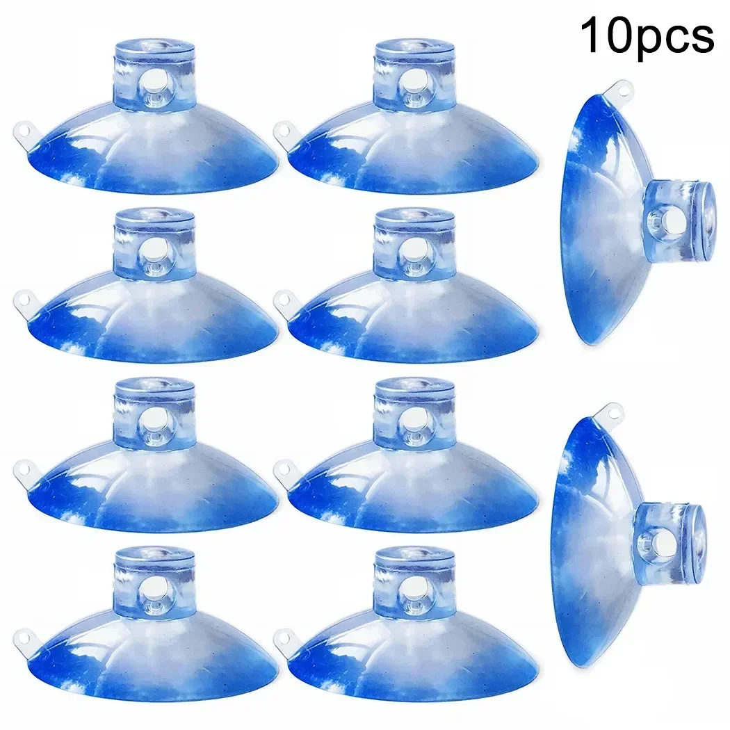 Bathroom Suction Hooks Clear Cups Dual Glass Hang Plastic Removable Rubber Suckers Window With Side Hole