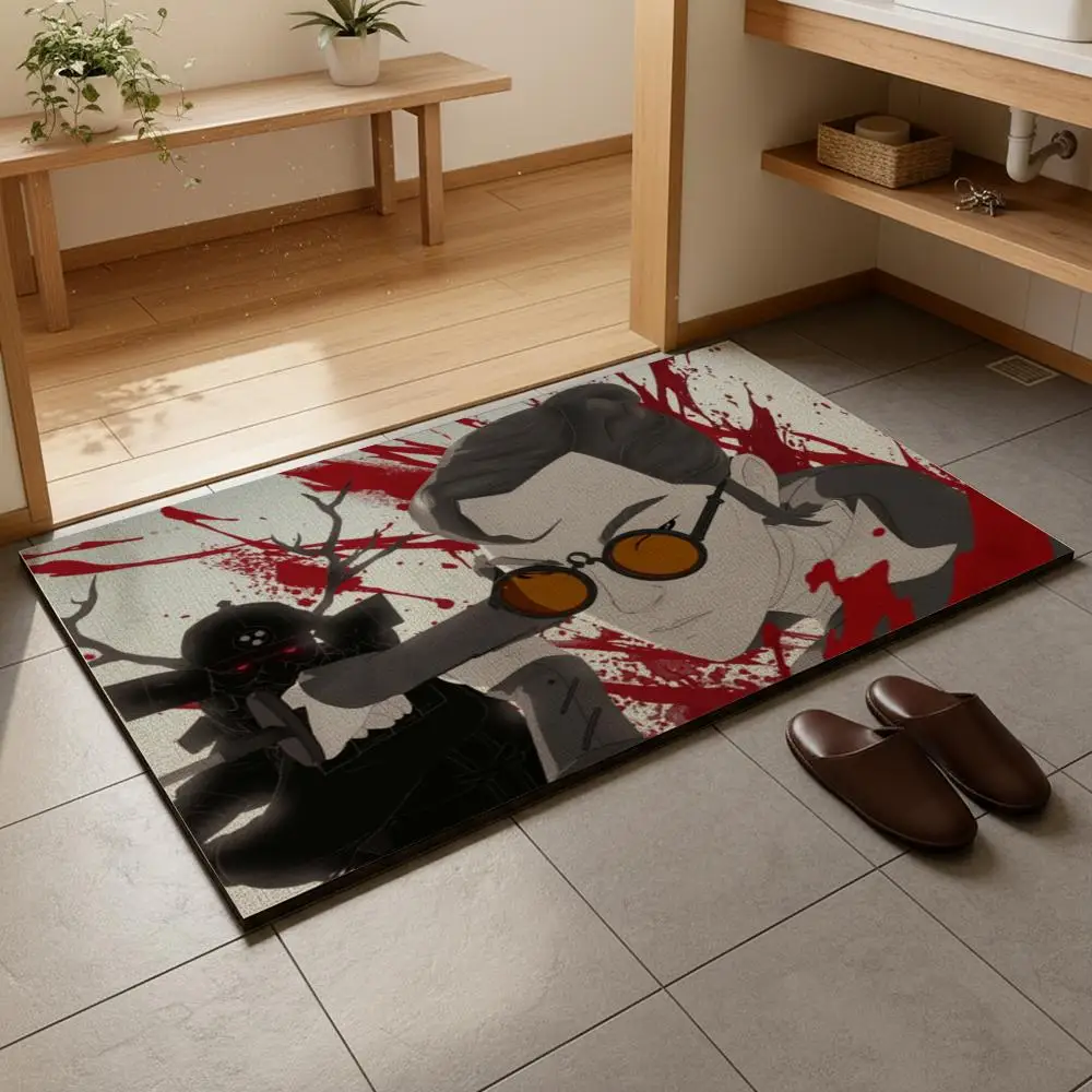 Floor Mat Diatomaceous Earth Bath Mat, QuickDrying, Water Absorb，MultiScene Household Floor Mat B-Blue Eye Samurai