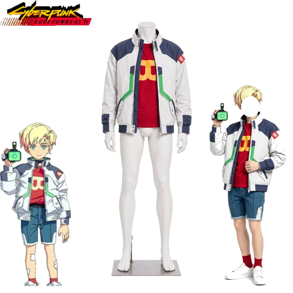 Cyberpunk Edgerunners 2 Roman CaraxCosplay Costume Jacket and Red Printed Short Sleeve T-shirt Full Set with Cosplay Wig - view 5