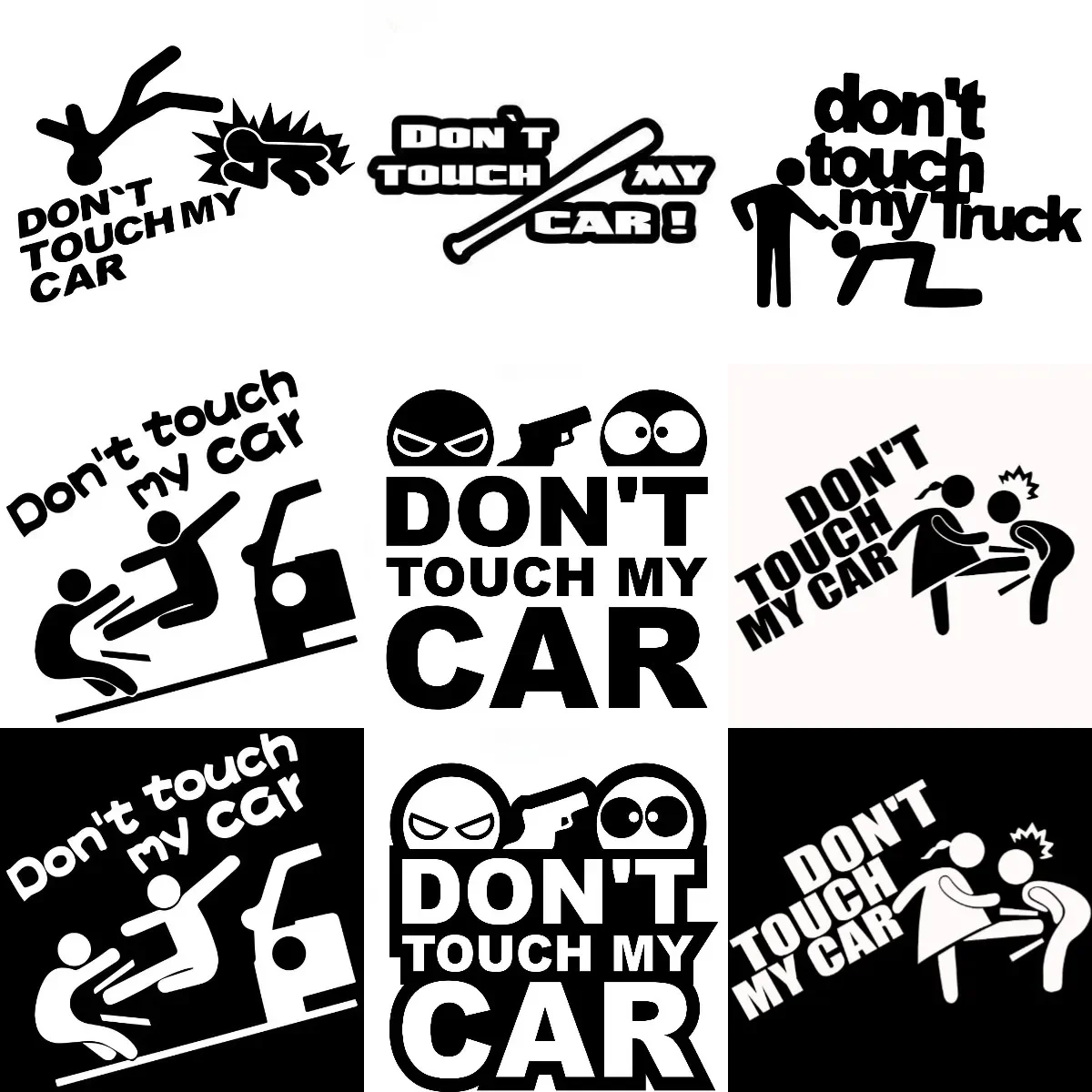 

Don't Touch My Car Warning Sticker for Table Motorcycle Window Truck Wall Off-road Car Bicycle Van Camper Decal Customizable
