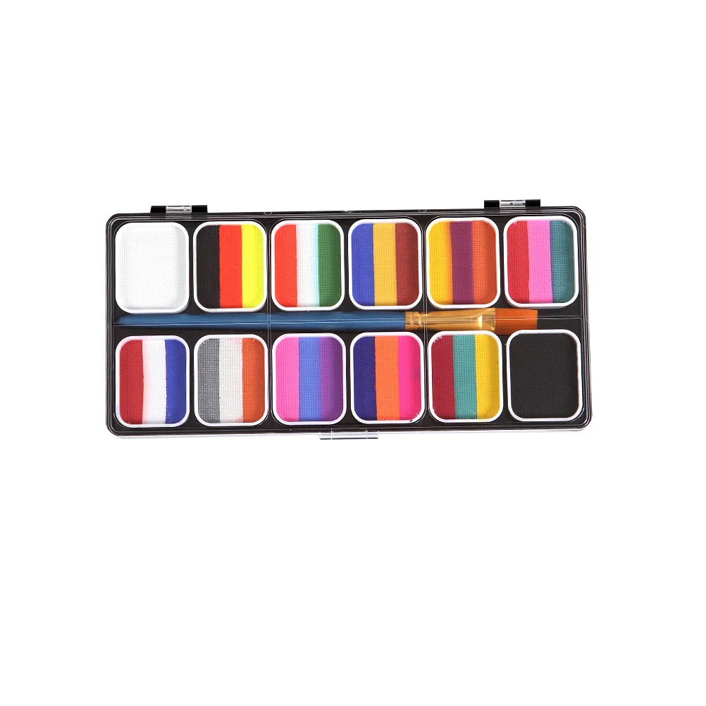 1 Box wasserlösliches Körperbemalungspigment, Farbsortiment, Halloween-Make-up, Gesichtsbemalung, sanftes, langlebiges Pigment