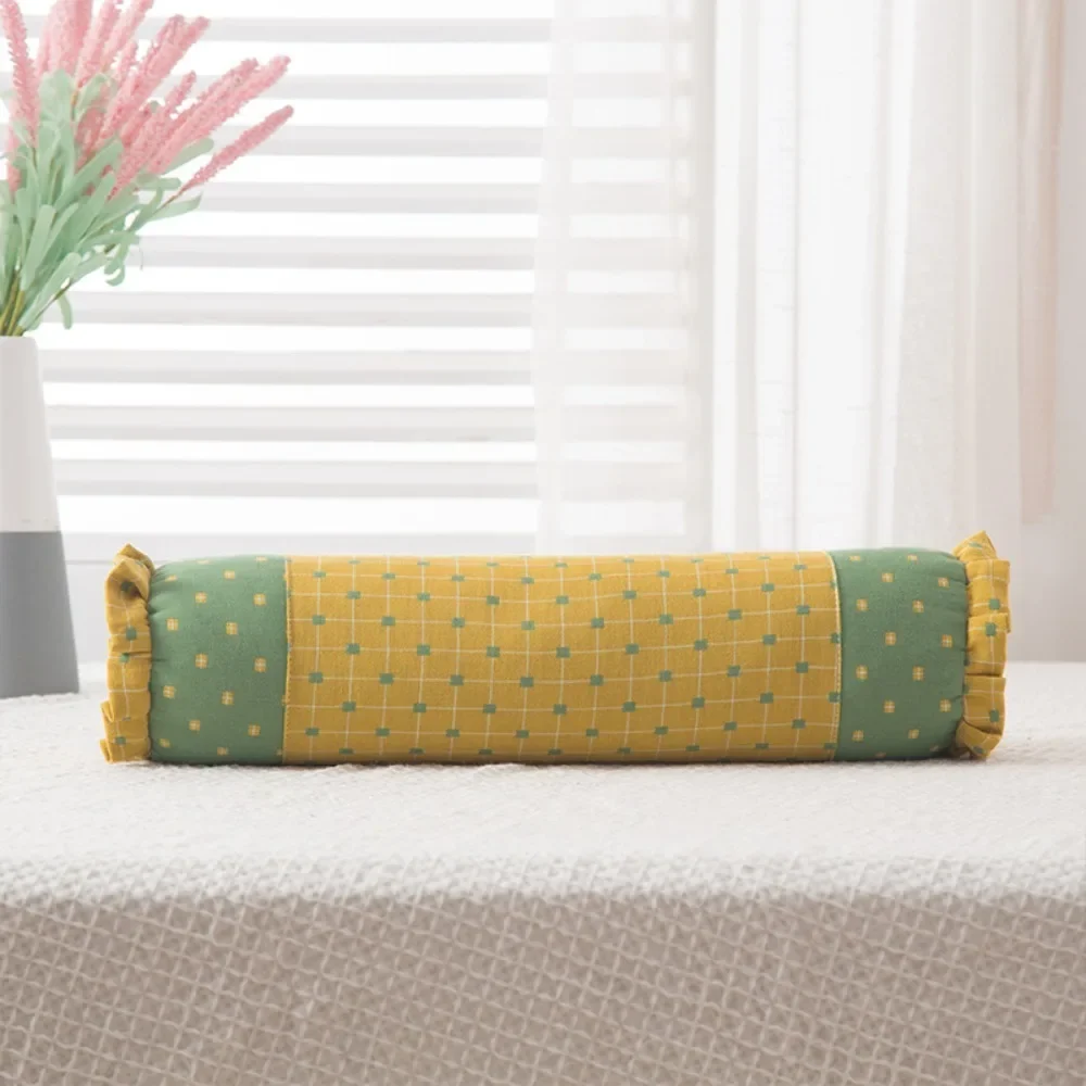 

DIY Cylindrical Pillowcase Cotton Double-layer Cervical Pillow Cover Candy Shapes Zipper Buckwheat Pillow Cover Dormitory