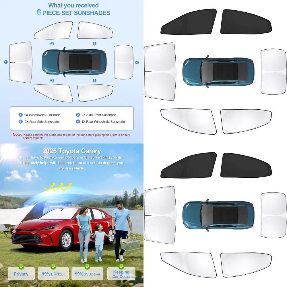 

Car Window Shades, 2025-2026 Accessories, UV-Blocking Sunshades for Windshield, Side, and Rear Windows, Privacy and Blackout Pro