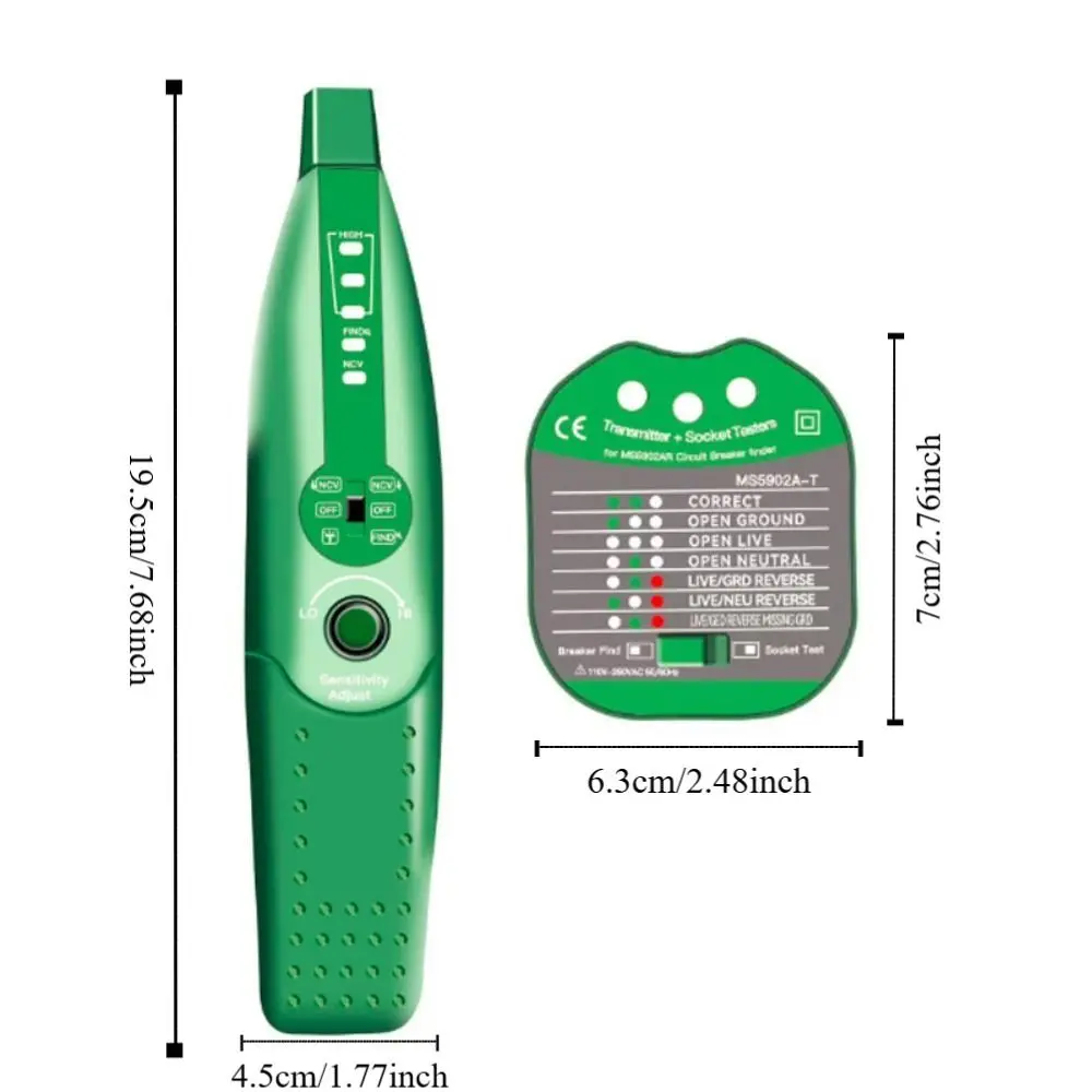 MS5902A Trova interruttore automatico Spina UK/US/EU con tester per presa torcia Alta qualità 110 V-220 V