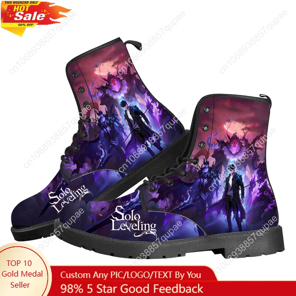

Solo Leveling Sung Jin-Woo Casual Boots Mens Womens Teenager Shoes Retro Street 3D water proof Boot Outdoor Customize Made Boots