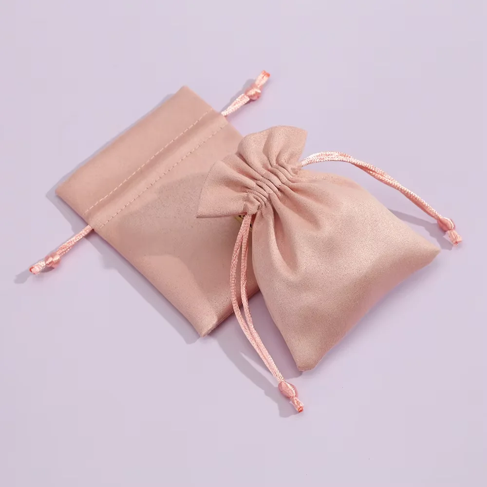 

50 шт. розовых бархатных мешочков на шнурке для упаковки ювелирных изделий, косметики, подарков на рождение ребенка, для покупок, подарочные упаковочные пакеты для бутиков