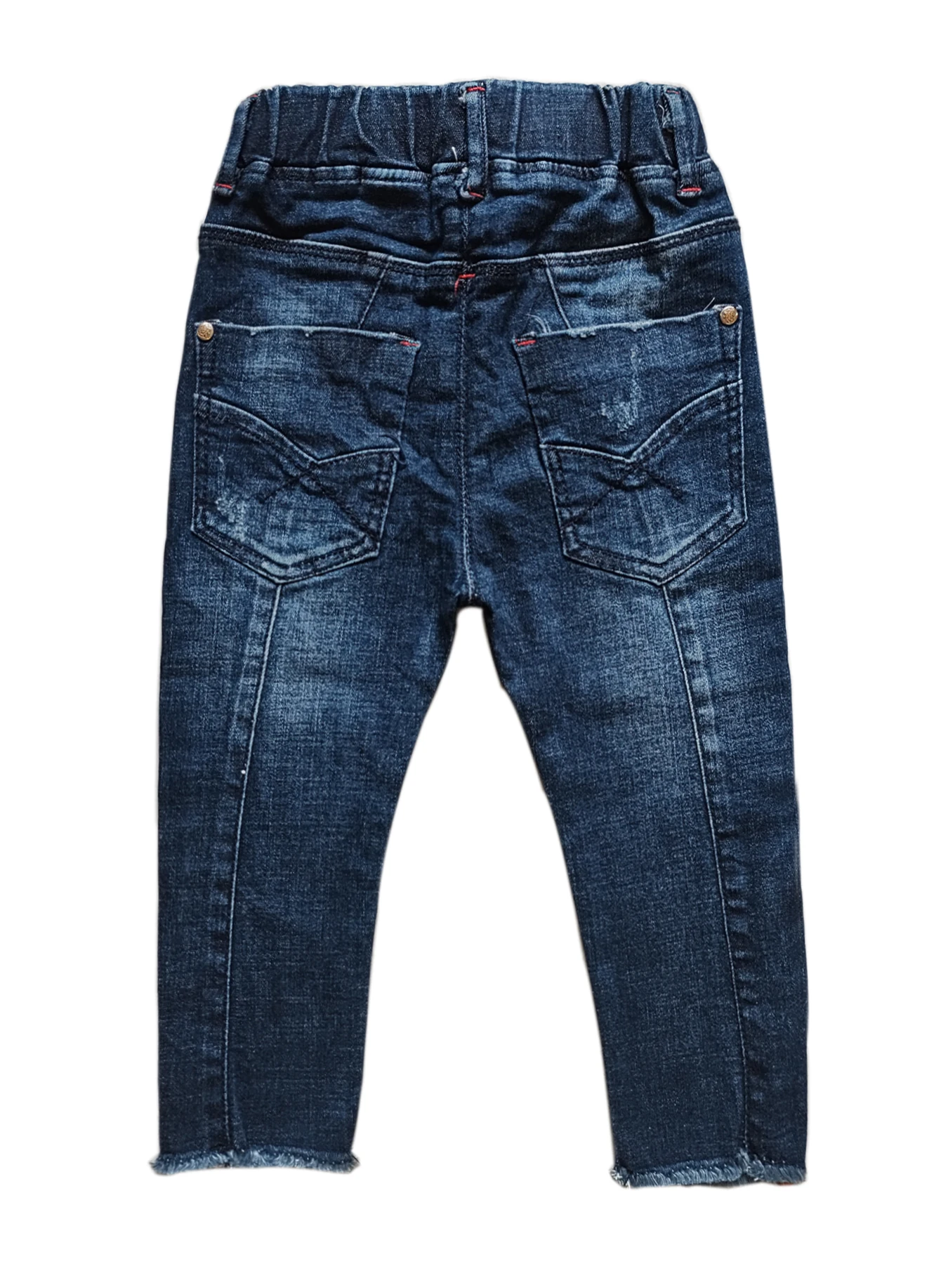 5127 12M-3Y kids jeans baby boys jeans navy blue soft denim elastic waist elastic waist