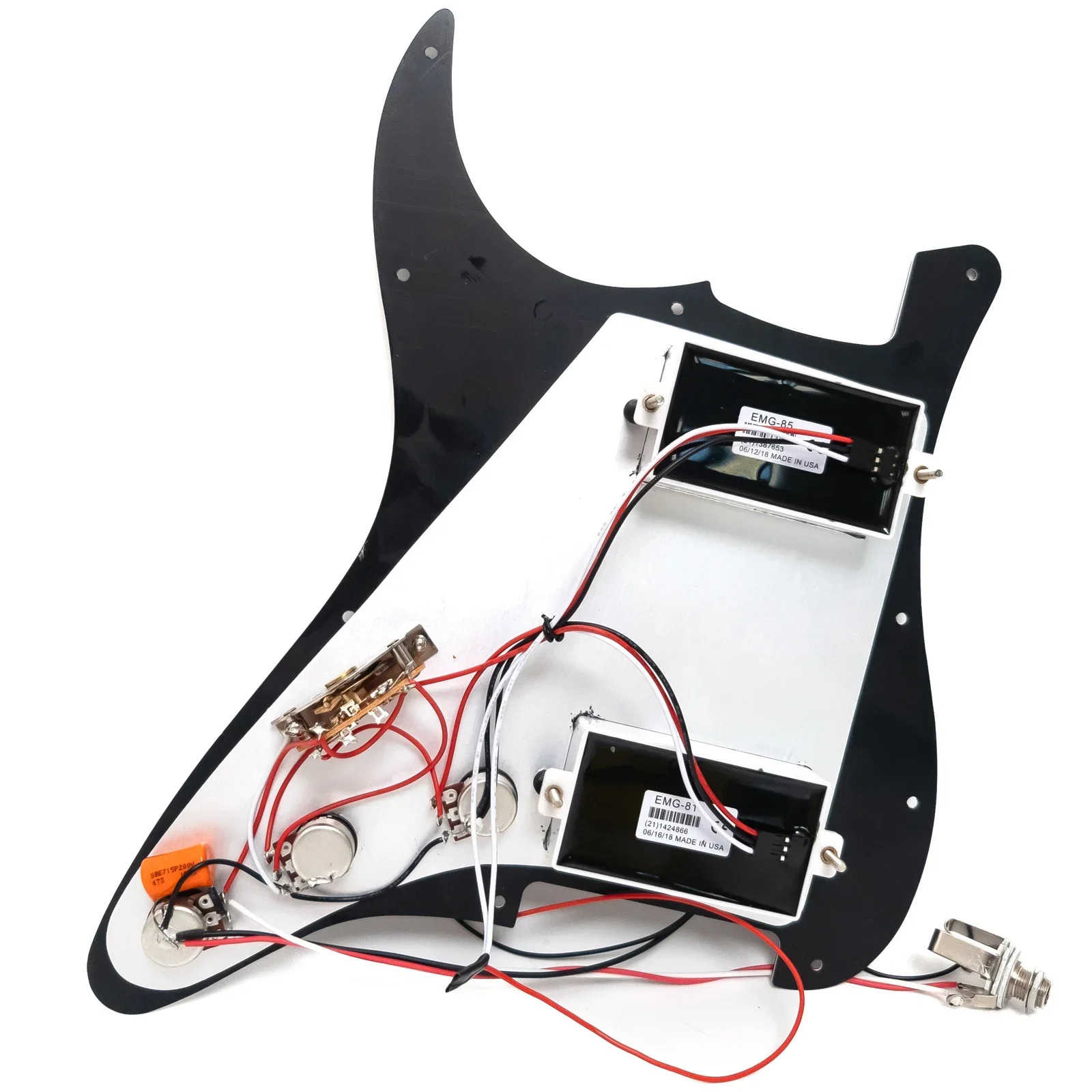 HH Prewired Loaded Guitar Pickguard Set with Active Humbucker Pickups for ST Style Electric Guitar Replacement view 3