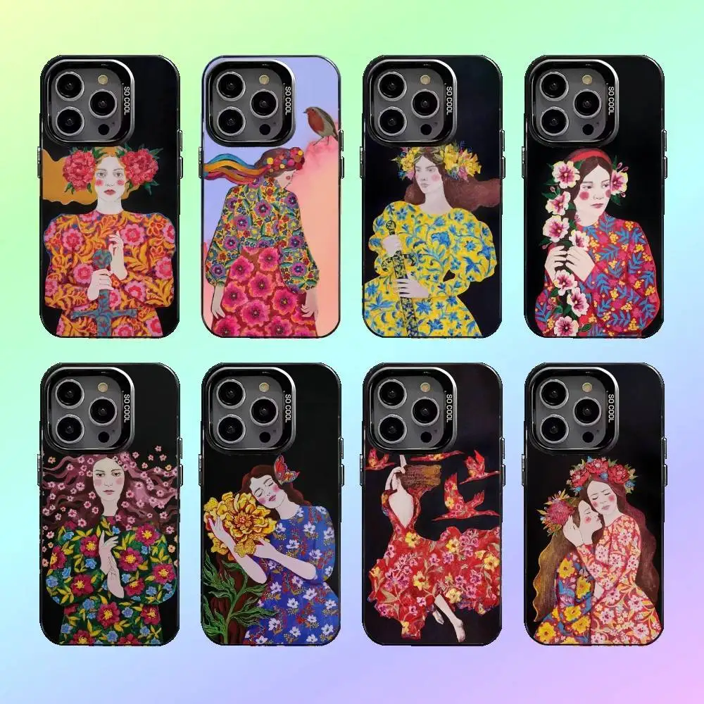 

Olena Papka Phone Case For iPhone17,16,15,14,13,12,11 Plus,Pro Max Colorful Silver Back Phone Case