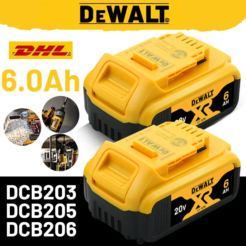 Оригинальный аккумулятор DEWALT, 20 В-60 В, 6 Ач, литий-ионный аккумулятор 9 Ач, зарядное устройство DEWALT, DCB115, DCB118, аккумулятор для инструментов DEWALT