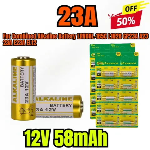 20 szt. 12V 23A Łączona Bateria Alkaliczna LRV08L-1B5C L1028 GP23A A23 23A E23A EL12 Do Latarki Myszy Wyzwalacza Światełka Żyrandola