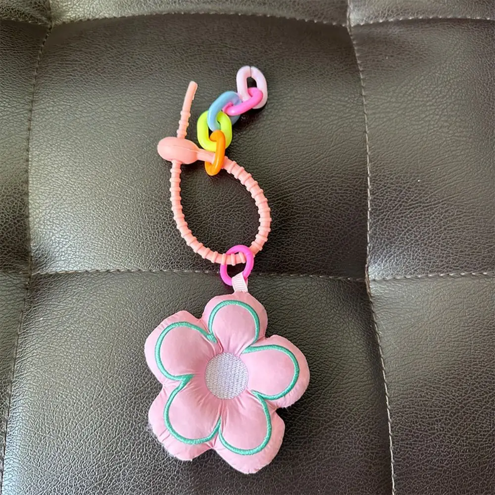 

Dopamine Flower Bag Pendant Acrylic Chain Bag Match Accessories Fresh Backpack Decoration Cloth Stuffed Floral Lanyard Children