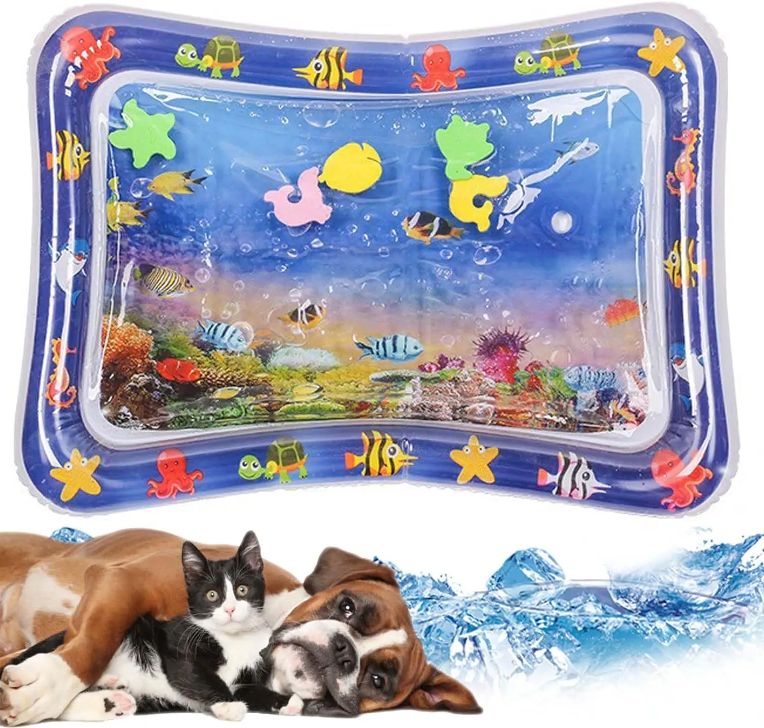 

Sensor Water Playmat Thickened Sensor Play Mat for Cats Sensory Playmat with Fish for Pet Play Water Sensory Pad